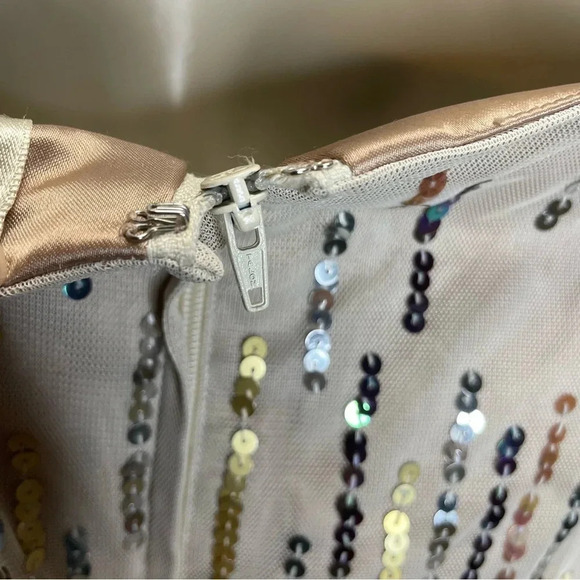 BCBGMaxAzria Tulle Sequin Holiday Party Strapless Dress - Picture 9 of 11